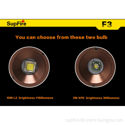 factory adjustable dry battery flashlight with 18650 battery